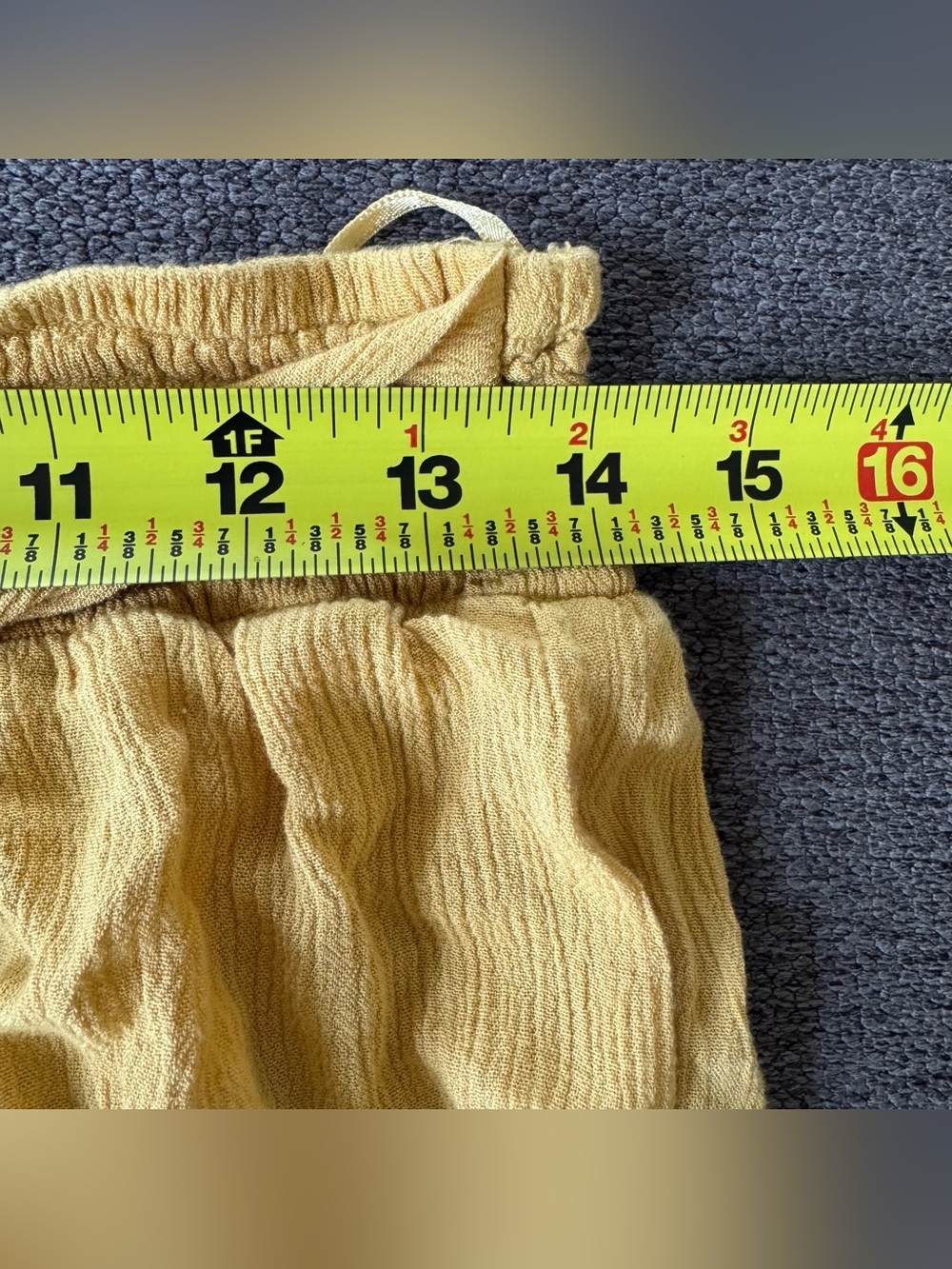 Elan Mustard Yellow Wide Leg Tie Smocked Waist Pants Resort Breezy Lounge Boho L - Picture 5 of 7
